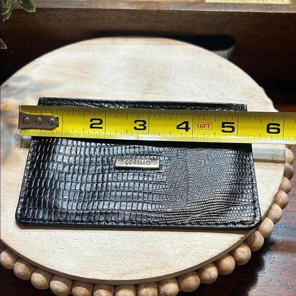Corello Black Crocodile Embossed Card Holder